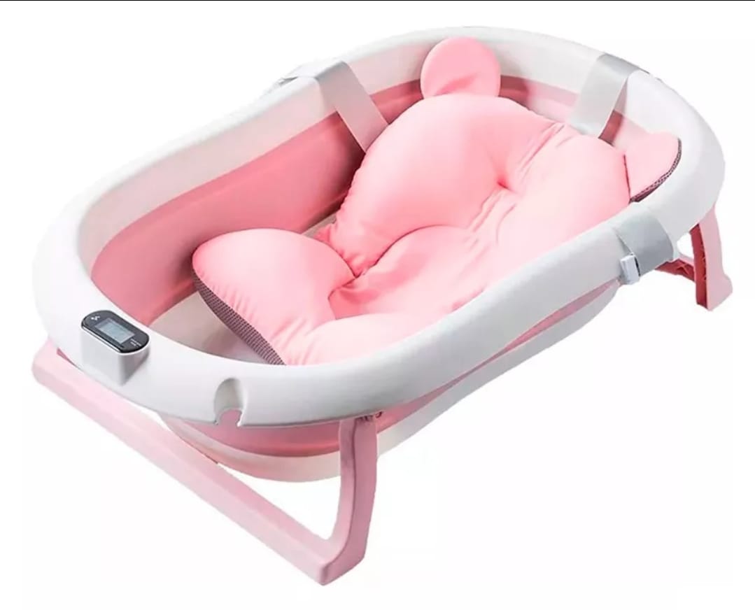 Bañera Plegable para Bebé con Termómetro y Almohadilla