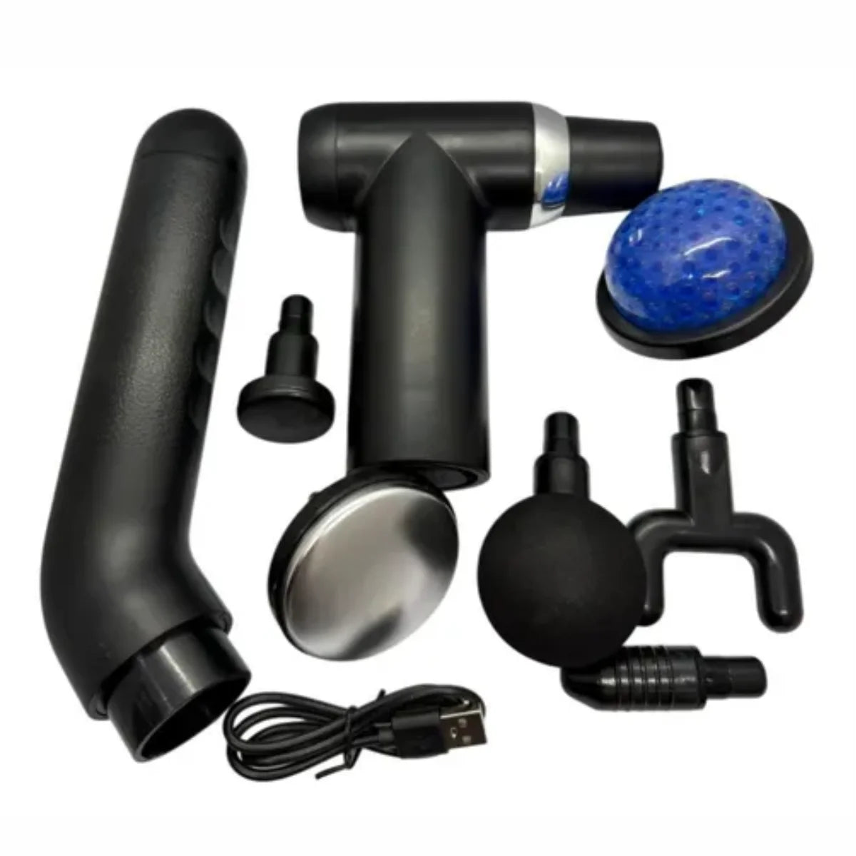 Masajeador Muscular Portátil con Calor y Frío – 6 Cabezales Intercambiables